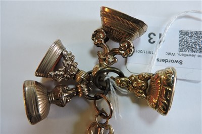 Lot 13 - A Georgian gold hardstone swivel seal