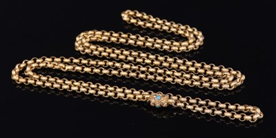 Lot 1 - A late Georgian or Regency gold long chain