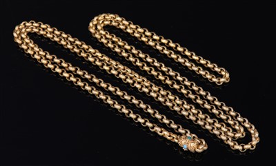 Lot 1 - A late Georgian or Regency gold long chain