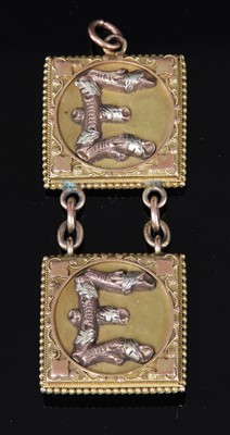 Lot 124 - A late Victorian Aesthetic Movement gold and silver photograph fob or pendant
