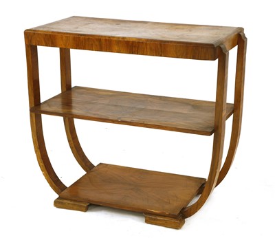 Lot 96 - An Art Deco walnut three-tier side table