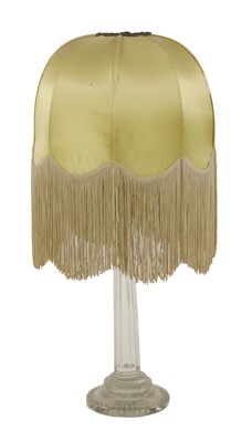 Lot 817 - A large clear glass table lamp and shade