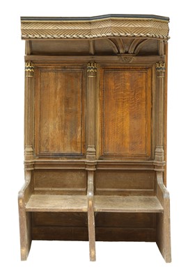 Lot 830 - An oak two-seat pew