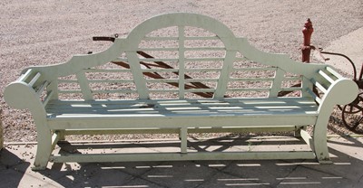 Lot 110 - A painted wooden garden seat