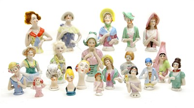 Lot 175A - Twenty china pin cushion dolls
