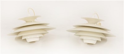 Lot 383 - A pair of Louis Poulsen PH5-style pendant lamps