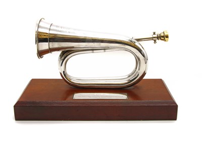 Lot 176 - A silver plated light infantry bugle