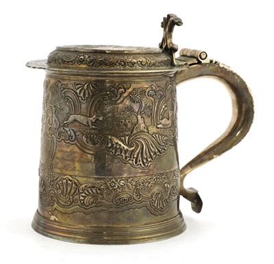 Lot 3 - A William and Mary silver tankard