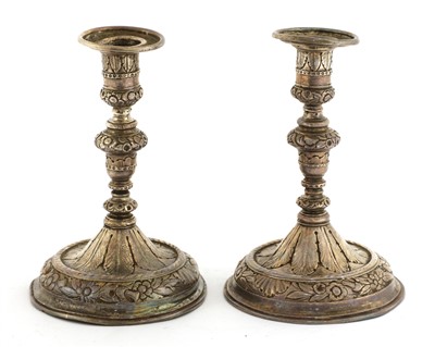Lot 9A - A pair of silver taper sticks