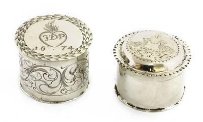 Lot 71 - A Continental white metal counter box