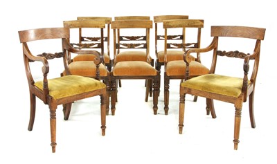 Lot 532 - A set of eight mahogany bar backed dining chairs