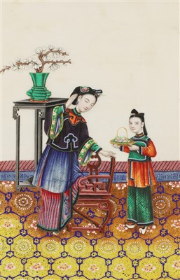 Lot 136 - Twelve Chinese paintings on rice paper