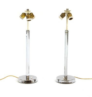 Lot 239 - A pair of mid-century chrome table lamps