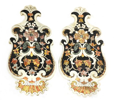 Lot 242 - A pair of pietra dura panels