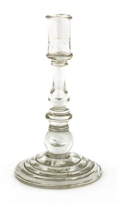 Lot 265 - A glass taperstick