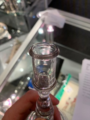 Lot 265 - A glass taperstick