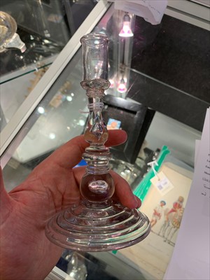 Lot 265 - A glass taperstick
