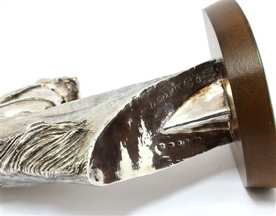 Lot 57 - A silver trophy in the form of a horse head
