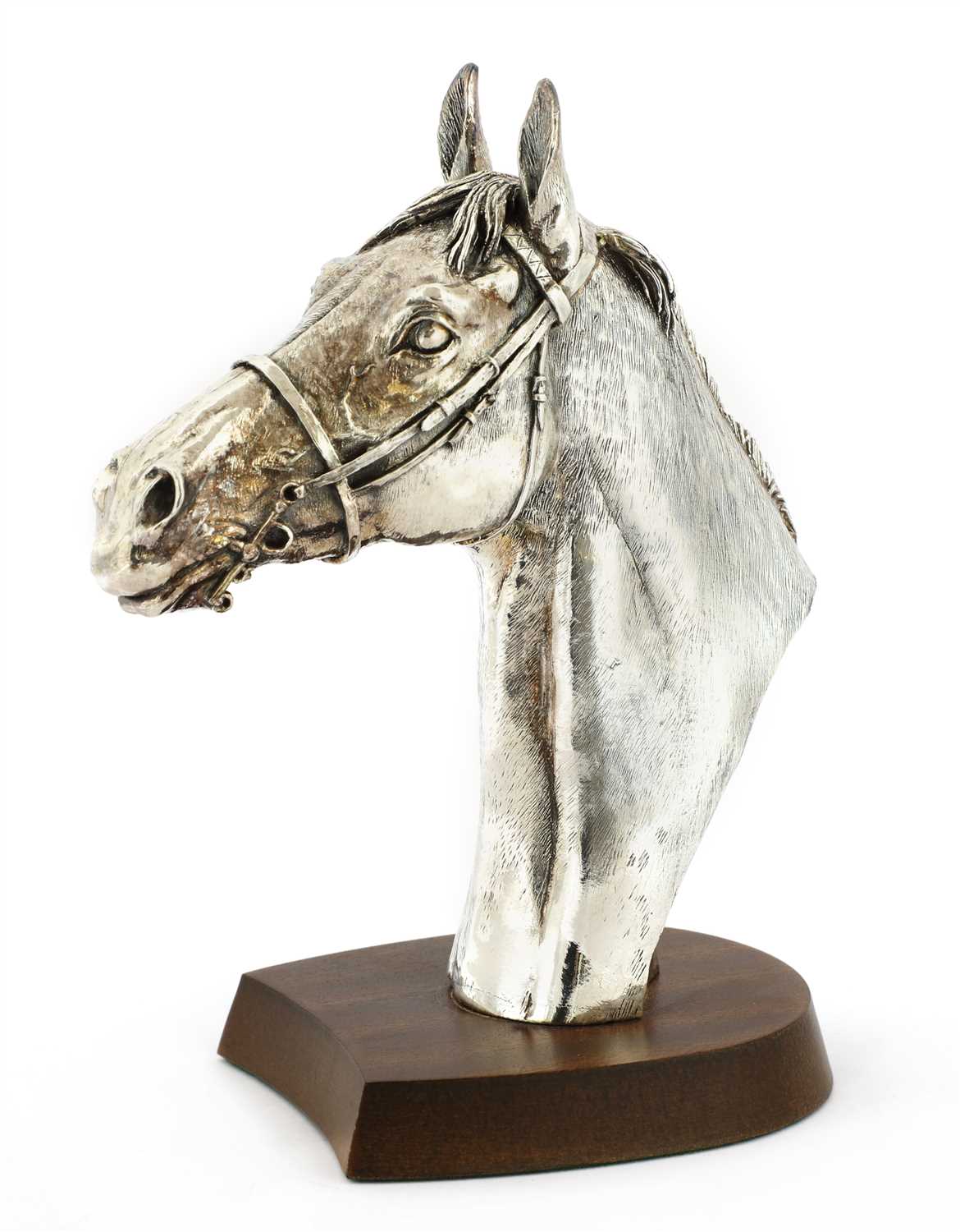 Lot 57 - A silver trophy in the form of a horse head