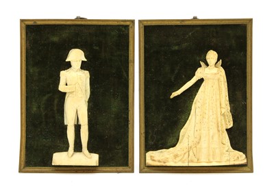 Lot 209 - A 19th century Dieppe ivory carving depicting Napoleon