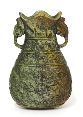 Lot 203 - A Chinese jade vase
