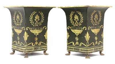 Lot 230 - A pair of toleware jardinières