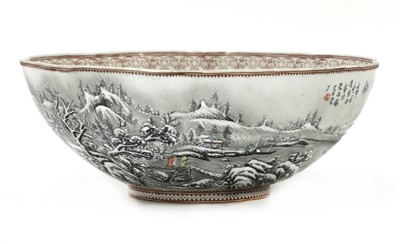 Lot 96 - A Chinese famille rose eggshell bowl