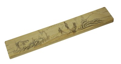Lot 134 - A Chinese ivory scroll weight