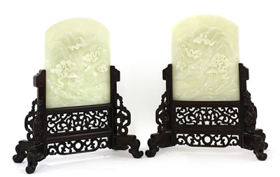 Lot 426 - A pair of Chinese hardstone table screens