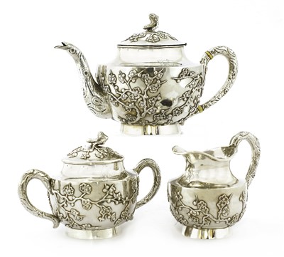 Lot 125 - A Chinese silver tea set