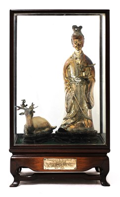 Lot 128 - A Chinese white metal group