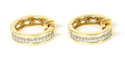 Lot 6 - A pair of diamond set hoop earrings