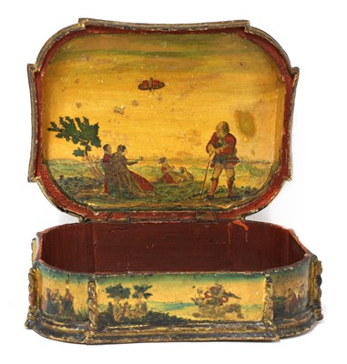 Lot 109 - A Venetian painted 'arte povera' box