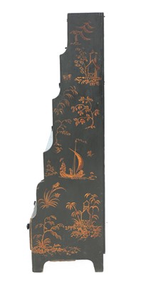 Lot 713 - A Regency black lacquered and gilt chinoiserie waterfall bookcase