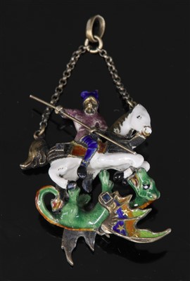 Lot 114 - An Austro-Hungarian silver gilt St. George and the Dragon pendant
