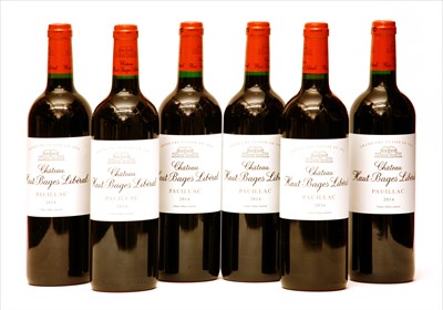 Lot 259 - Château Haut-Bages Libéral, Pauillac, 5th growth, 2014, six bottles