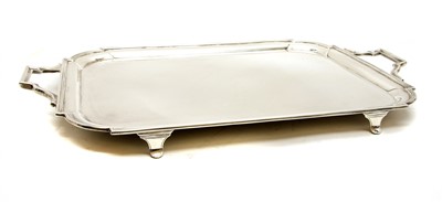 Lot 198 - A George V silver twin handled tray