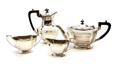 Lot 190 - A George V silver four piece tea set