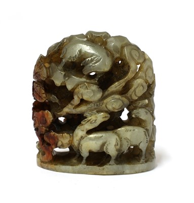 Lot 201 - A Chinese jade cap finial