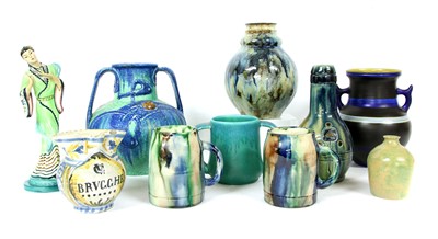 Lot 483 - Continental pottery including Arts and Crafts vases