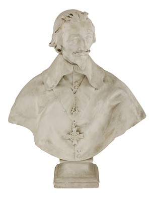 Lot 201 - A plaster bust of Cardinal Richelieu