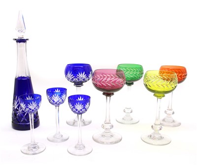 Lot 507 - A St Louis Massenet pattern part crystal glass suite