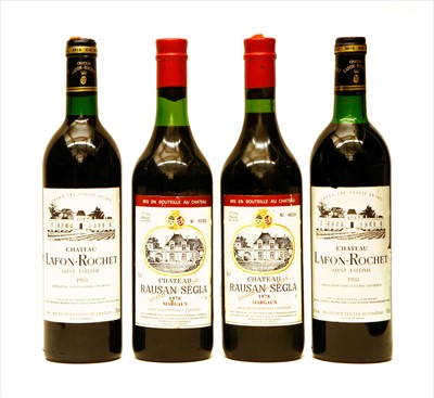 Lot 181 - Chateau Rauzan-Ségla, 1978, two bottles and Chateau Lafon-Rochet, 1988, two bottles
