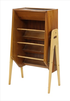 Lot 350 - A teak and blonde wine rack