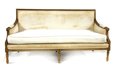 Lot 528 - A Regency style three seater show frome settee