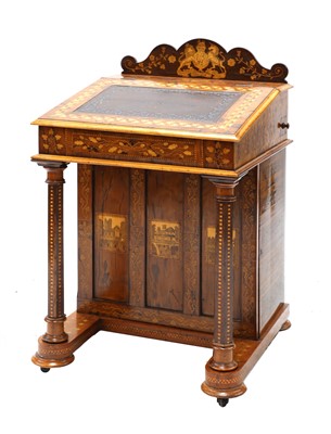 Lot 808 - A Killarney yew wood davenport