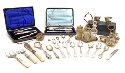 Lot 343 - A cased four piece preserve set