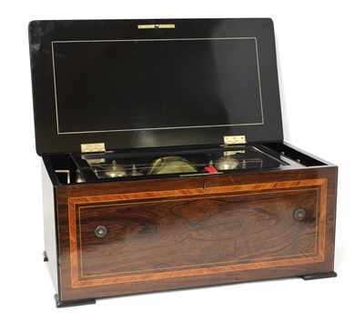 Lot 211 - A bells and drum musical box