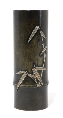 Lot 212 - A Japanese bronze brush pot
