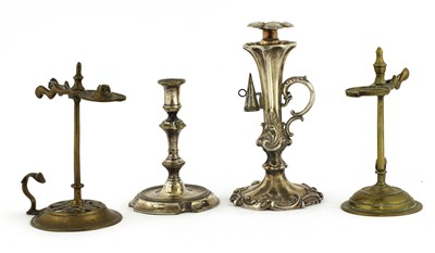 Lot 284 - A George III bell metal wax jack
